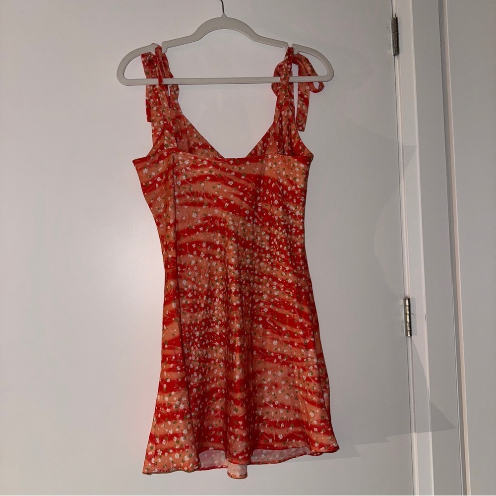 Monika the Label Alana Mini Slip Dress in Red Micro Floral - Picture 4 of 9